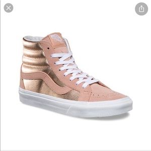 Van Sk8 Pink Metalic And Suede High Tops